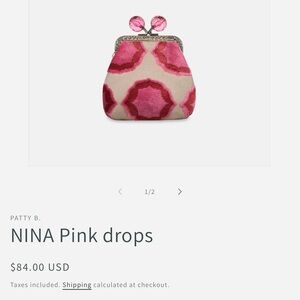 Nina Pink and Cream Patterned Clutch